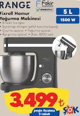 RANGE FİXROLL HAMUR YOĞURMA MAKİNESİ 1500 W 5 L